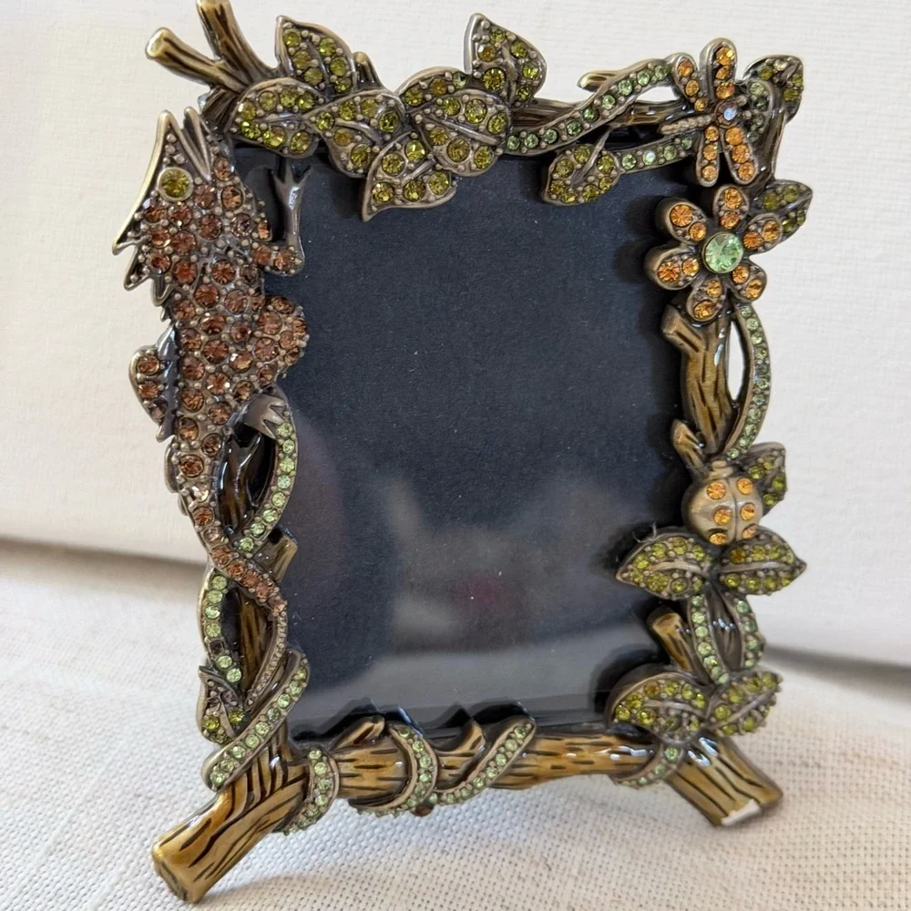 Two's Company Nature Reptile Dragonfly Lady Bug Flower Jewel Picture Photo Frame